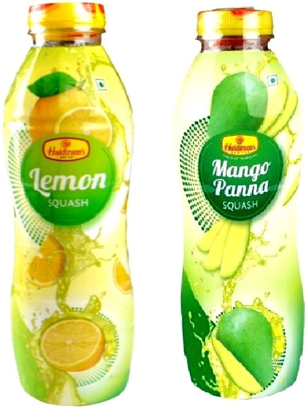 Haldiram's Lemon Squash and Mango Pana Squash (Combo Pack)(1400 ml, Pack of 2)