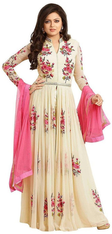 Dipuben Poly Georgette Embroidered Salwar Suit Material(Semi Stitched) Dipuben Poly Georgette Embroidered Salwar Suit Material(Semi Stitched)