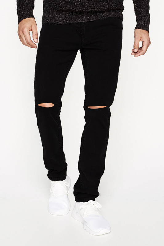 level Slim Men Black Jeans