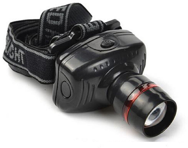 VibeX ™ 3w 500Lumen LED Headlamp Flashlight Frontals Lantern Zoomable Head Torch Light To Bike Riding Lamp LED Headlamp(Black)