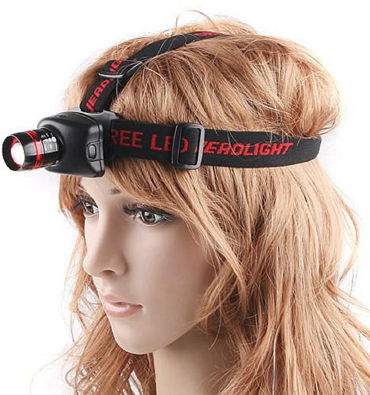 VibeX ® LED Headlamps Fishing lamp Strong Light Zoom 3 Mode Waterproof Fishing Headlight Flashlight HeadLamp LED Headlamp(Black)