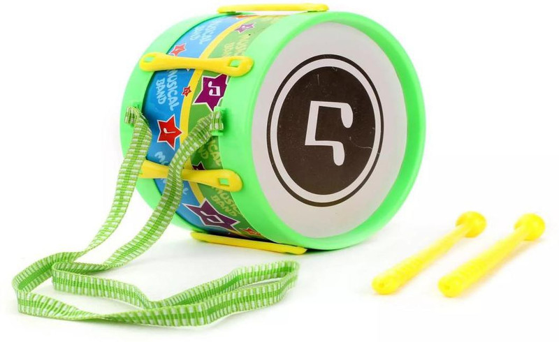 toyztrend MUSICAL DRUM SMALL FOR KIDS(DIAMETER=11CM)(Blue, Green)