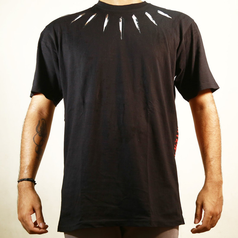 high on dance Solid, Geometric Print, Tribal Print Men & Women Round Neck Black T-Shirt