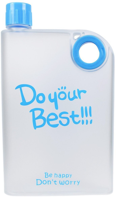 maddy 1 Piece pack Reusable BPA-Free Portable Notebook style Ultra Slim water Bottle, Unbreakable Bottle with hole to carry handle and to hold conveniently (Color may vary) 380 ml Bottle(Pack of 1, Multicolor)