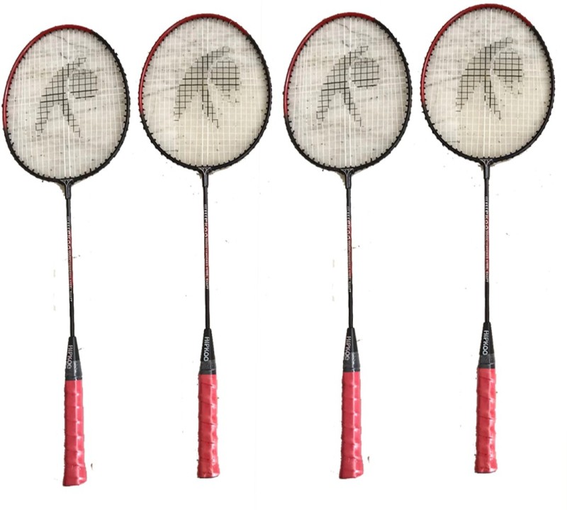 Hipkoo Sports RUBY RACKETS (SET OF 4) Red Strung Badminton Racquet(Pack of: 4, 95 g)