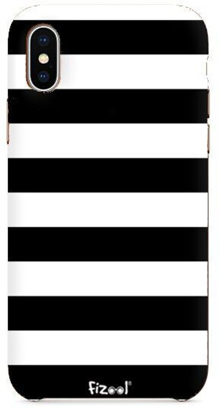 fizool Back Cover for Iphone X Printed Case Black And White(Black, Waterproof)
