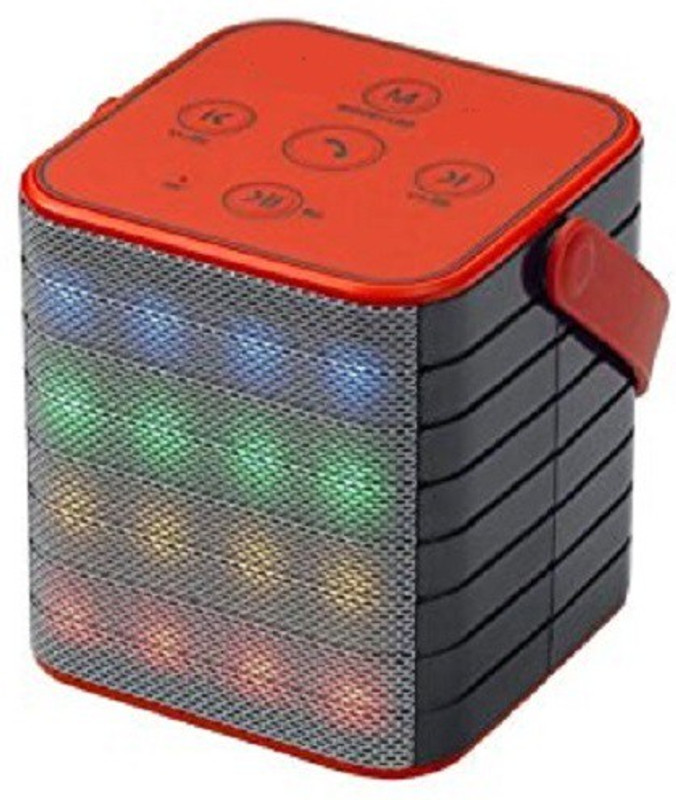 CRETO high sound speaker fm RADIO with bluetooth support memory card, aux in , headphone out, wireless autodyne, phone calling DISCO DANCING LIGHT ON FRONT FM Radio(Red)