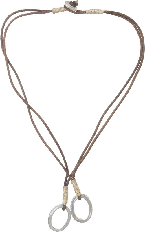 unknown by ayesha Men's brown leather bracelet Leather Necklace