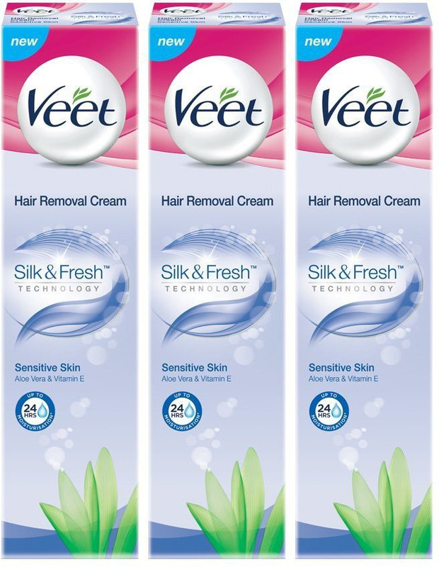 Veet Silk and Fresh Sensitive Skin Hair Removal Cream 100g Pack of 3 Cream(300 g)