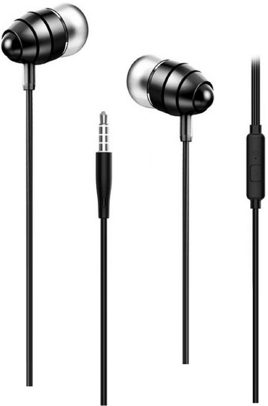 flyhitek Hi-fi Sound In-ear Earphone & Microphone Wired Headset with Mic(Black, In the Ear)