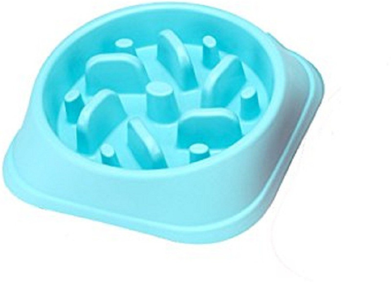 SRI Dog Bowls Slow Feeder Fun Interactive Anti-Choke Pet Bowl Non-Slip Drink Water Bowl Healthy Food Bowl Bloat Stop Happy Foraging Bowl (Blue) Round Plastic Pet Bowl(2.5 L Blue)