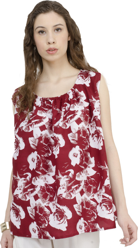 anise Casual Sleeveless Floral Print Women Multicolor Top