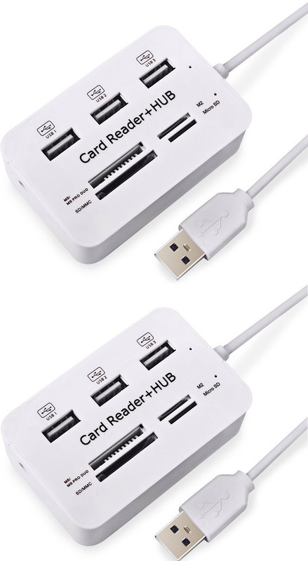 ReTrack SET OF 2PC 3.1/3.0 5/10GBPS All-in-One High Speed Multifunction 3-Port USB SD / TF Card Reader(White) ReTrack SET OF 2PC 3.1/3.0 5/10GBPS All-in-One High Speed Multifunction 3-Port USB SD / TF Card Reader(White)