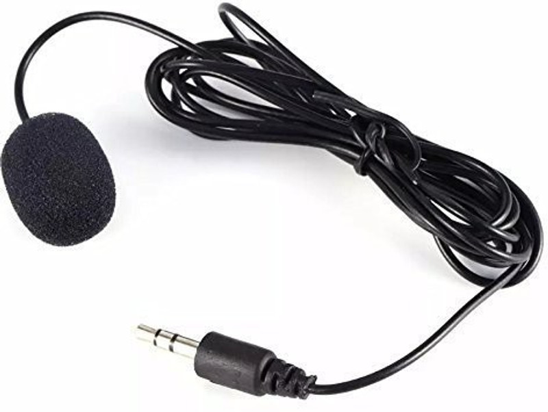 Electrobot Professional Mini Lavalier Lapel Microphone 3.5mm Omni directional Condenser Clip On Noice Cancelling Lav Mic- Black Camera Microphone