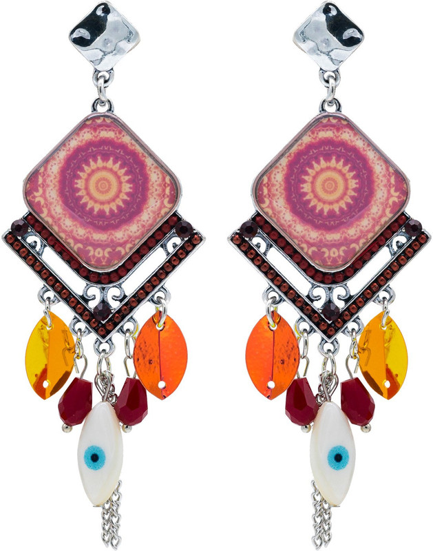 kiyara Kiyara Accessories Colourful 3D Enamel Designer earrings with Cat Eye for Girls and Womens Cat's Eye Alloy Drops & Danglers, Drops & Danglers