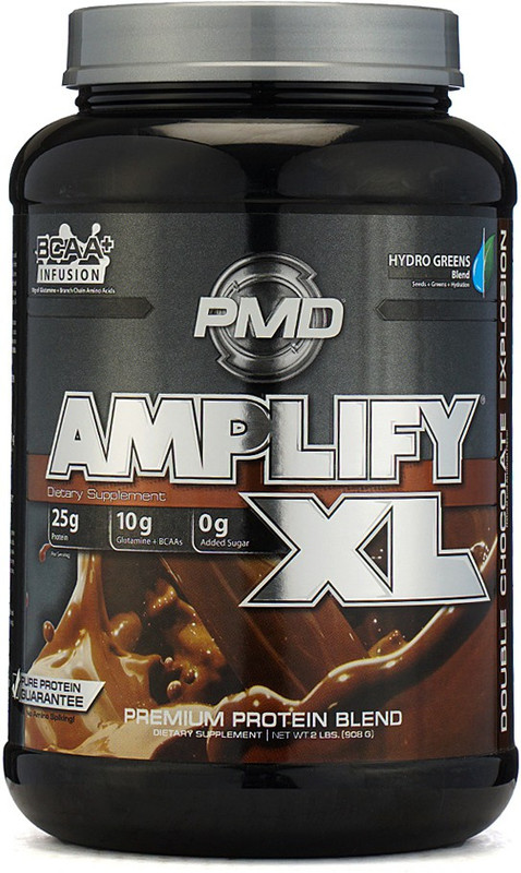 GNC PMD Amplify XL - Double Chocolate Explosion (2 lbs) Whey Protein(890 g, Chocolate)