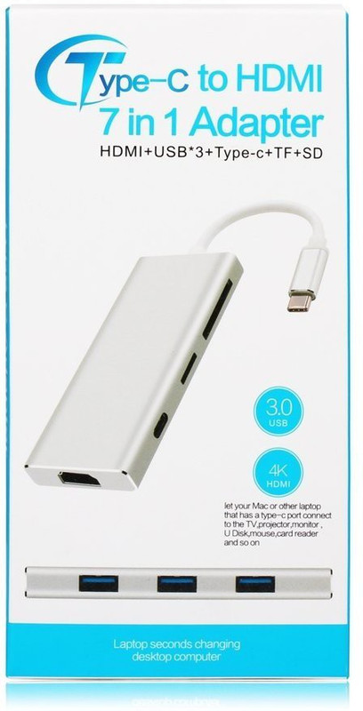 Tobo TD-7IN1HDMIUSBTF Card Reader(White)