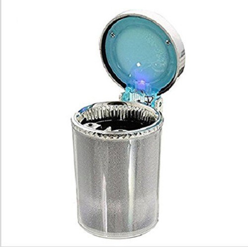 Gwals Universal Designer Blue LED Light and Rainbow Colors for Car / Home/ Office Multicolored Silver Plastic Ashtray(Pack of 1)