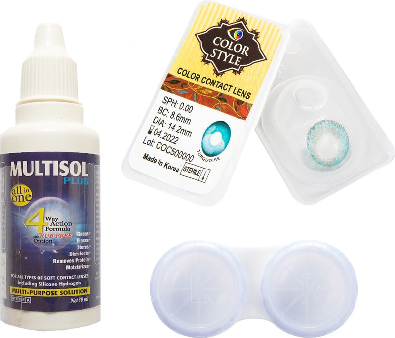 Color Style Half-yearly Disposable(0, Colored Contact Lenses, Pack of 3)
