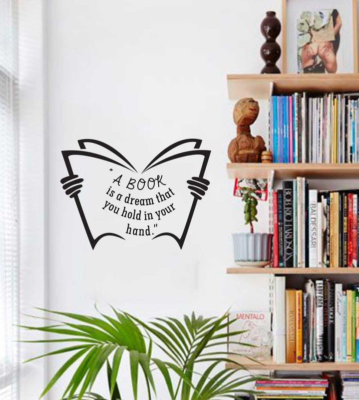marvellous Medium A book is a dream that you hold in your hand wall sticker/ study room wall sticker  Sticker(Pack of 1)