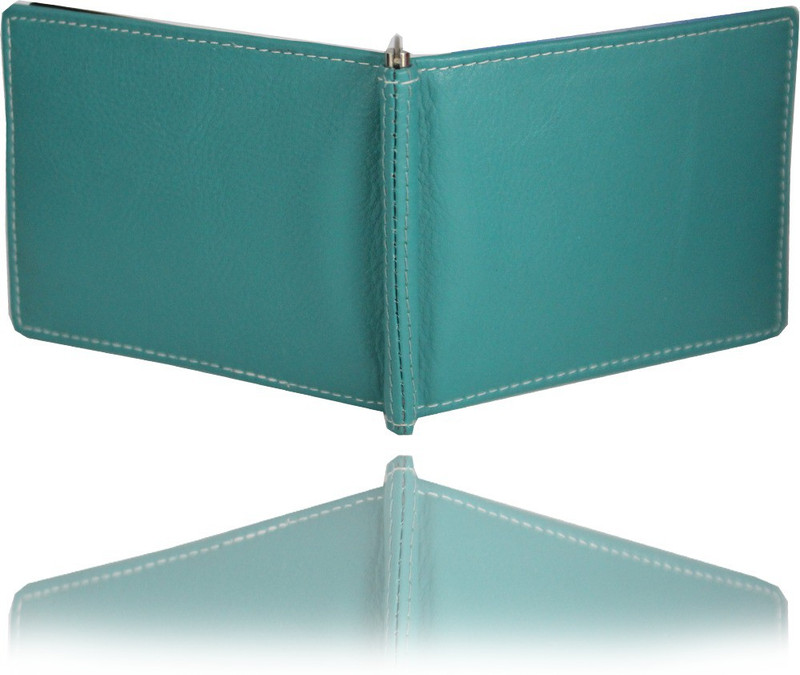 wild zarza london Men Green Genuine Leather Money Clip(8 Card Slots)