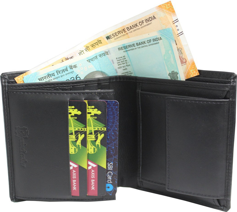 wild zarza london Men Black Genuine Leather Wallet(17 Card Slots)
