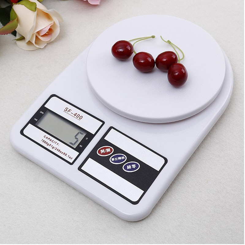 Manogyam Weighing Machine For Kitchen With LED Light, Digital Electronic Weight Scale 10 Kg SF400 Multipurpose Personal Use Health Home Gym Weighing Scale(White)