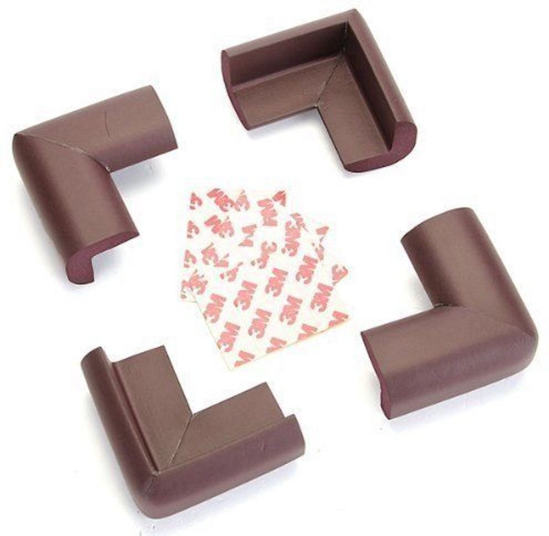 safetywarehouse 8 Pcs Child Safety Corner Guards for Furniture, Dining Table, Side Table, Bed Corners (Brown Colour) 8 Pieces(Brown)