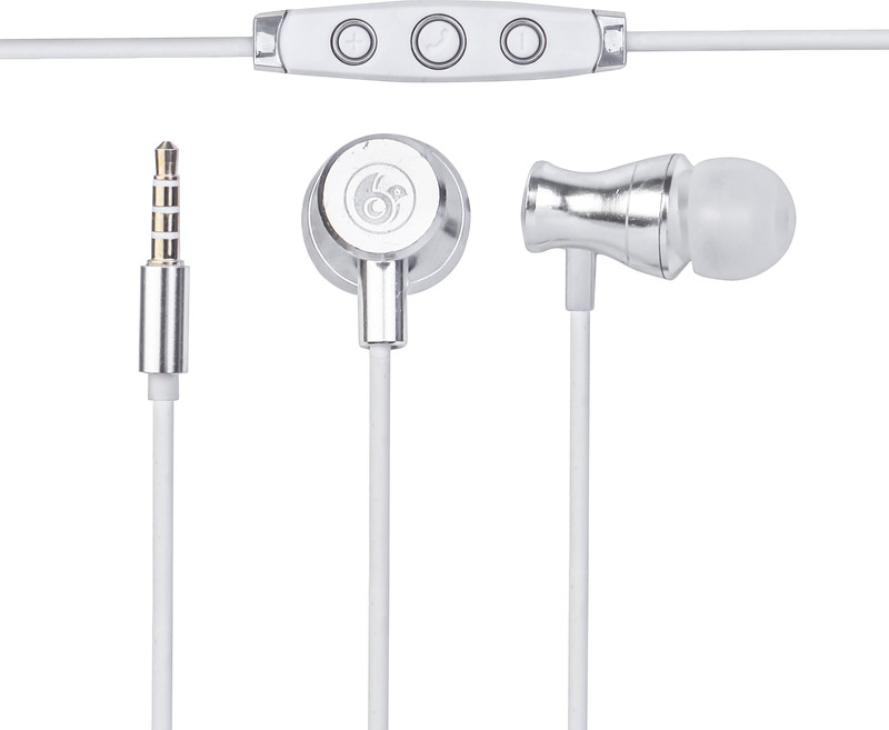 nesty METAL MAGNETIC Wired Headset with Mic(White, In the Ear)