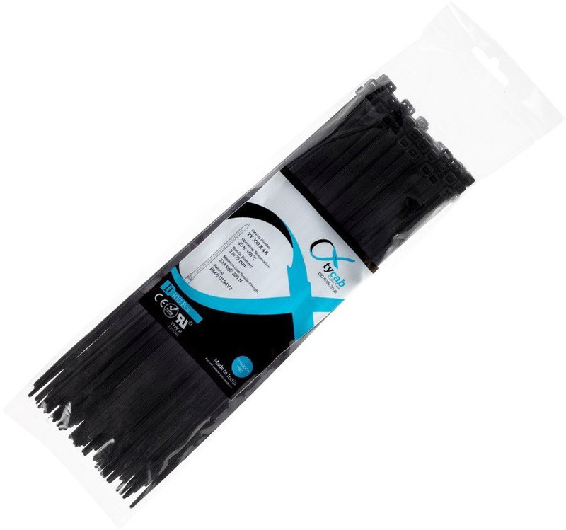 tycab 300X4.8 Nylon Standard Cable Tie(Black Pack of 100)