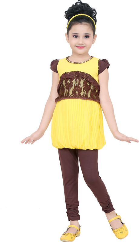 nukids Girls Party(Festive) Top Capri(Multicolor)