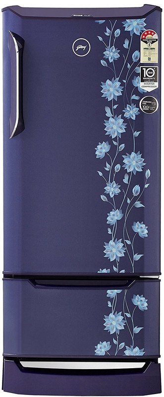 Godrej 255 L Direct Cool Single Door 4 Star Refrigerator with Base Drawer(Erica Blue, R D Edgeduo 255PDINV 4.2 Er Bl)
