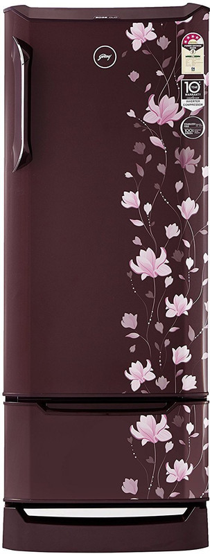Godrej 255 L Direct Cool Single Door 4 Star Refrigerator with Base Drawer(Zinnia Wine, R D Edgeduo 255PDINV 4.2 Zn Wn)