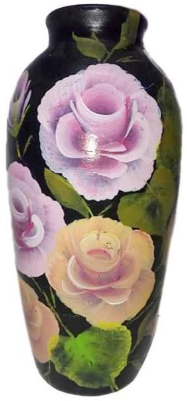 evonica Terracotta, Pottery Vase(10 inch, Multicolor)