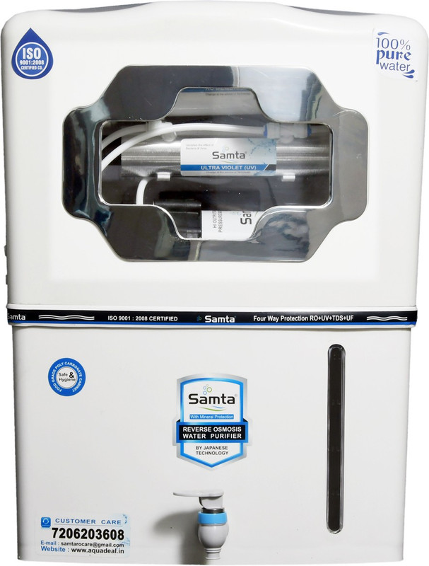SAMTA AQUA PRO 12 L RO + UV + UF + TDS Water Purifier(White)
