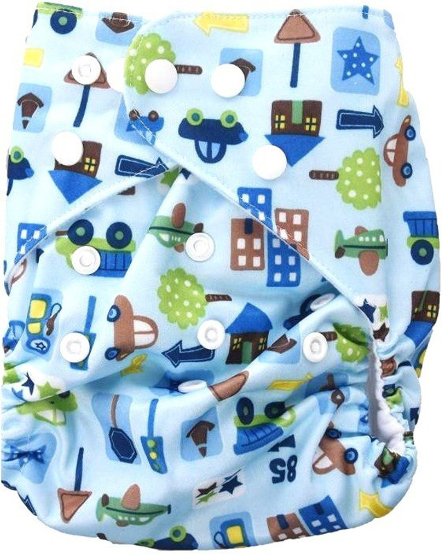 baby shopiieee All-In-One Bottom-bumpers Cloth Diaper (Printed Blue) - L - L