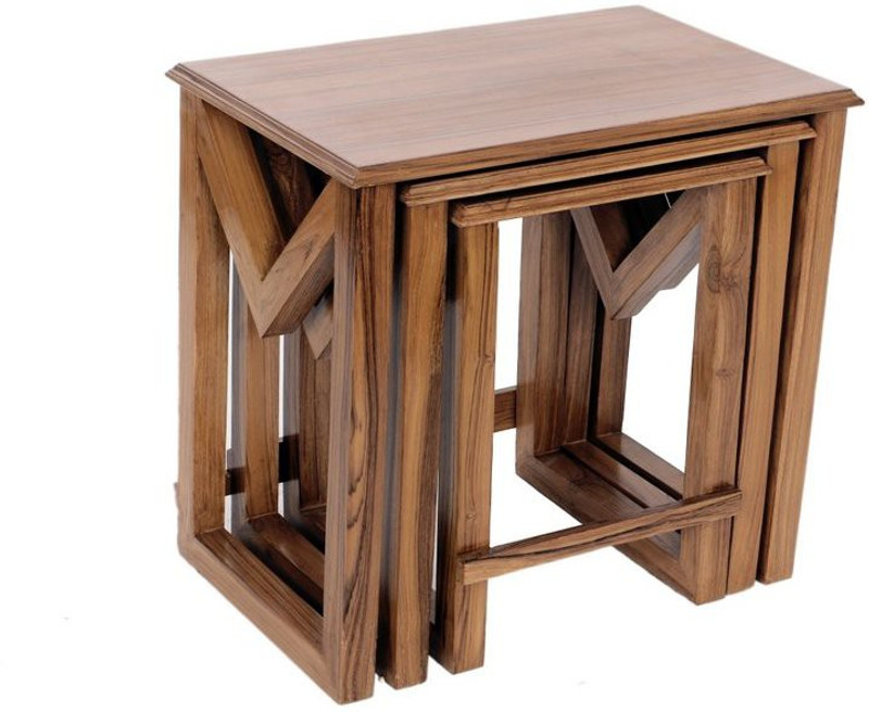 adlakha furniture Solid Wood Nesting Table(Finish Color - Brown, Set of - 3)