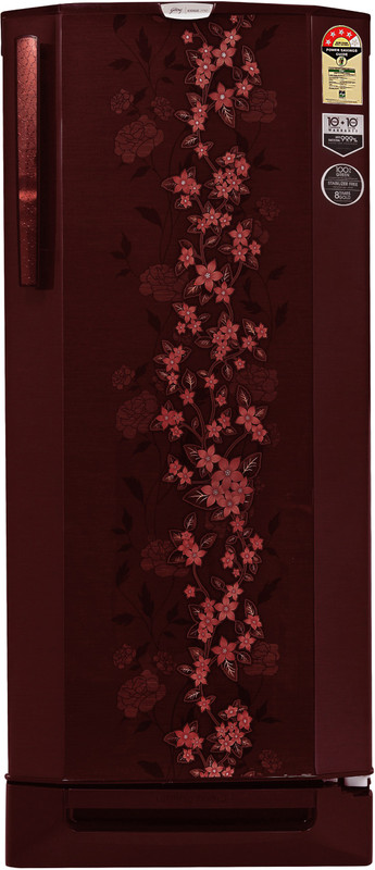 Godrej 210 L Direct Cool Single Door 4 Star Refrigerator with Base Drawer(Wine Spring, R D Edgepro 210PD 4.2 W Spr)
