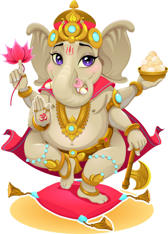 stickervilla Medium Little Ganesha Clear Vinyl With Transprent Backgorund Sticker(Pack of 1)
