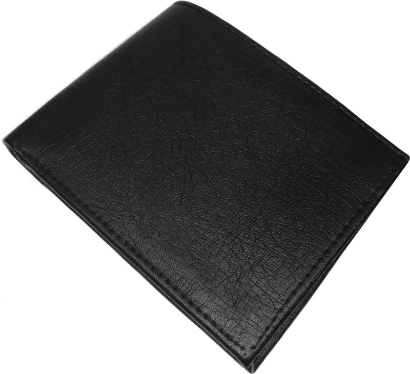 oaks wood Boys Black Artificial Leather Wallet(10 Card Slots)