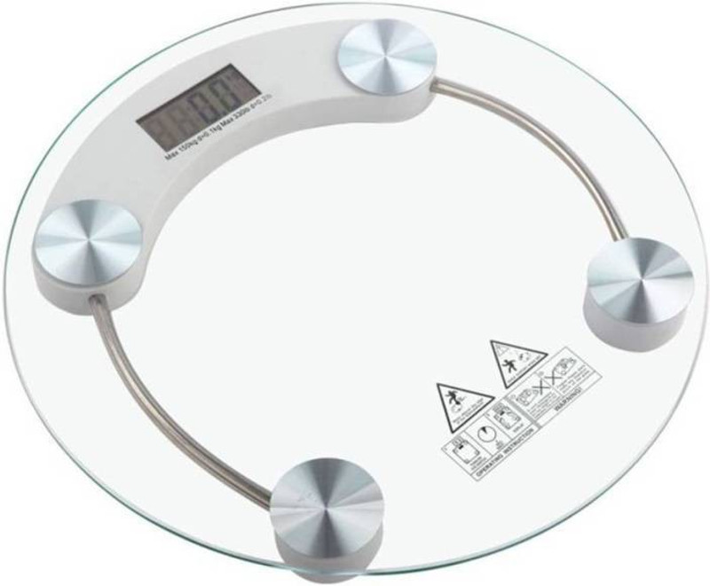 technopedia WS-300A DVZX-5596 Personal Weight Machine 6mm Round Glass Weighing Scale Weighing Scale (Transparent) Weighing Scale(transparent)