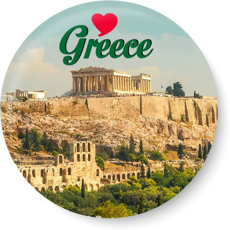 peacockride Love Greece Fridge Magnet Pack of 1(Multicolor)