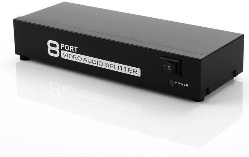 microware TV-out Cable AV 8 Port 3 RCA AUDIO VIDEO Composite AMP Splitter 1 X 8OUT Media Streaming Device(Black, For TV)