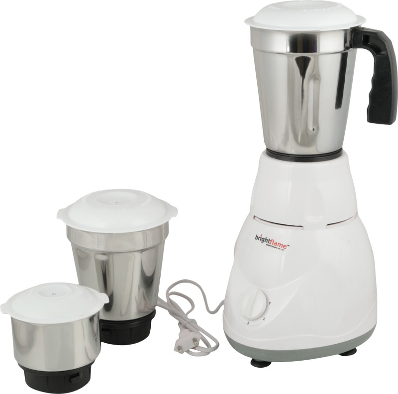 Brightflame Popular Pluto 450 W Mixer Grinder(White, 3 Jars) Brightflame Popular Pluto 450 W Mixer Grinder(White, 3 Jars)