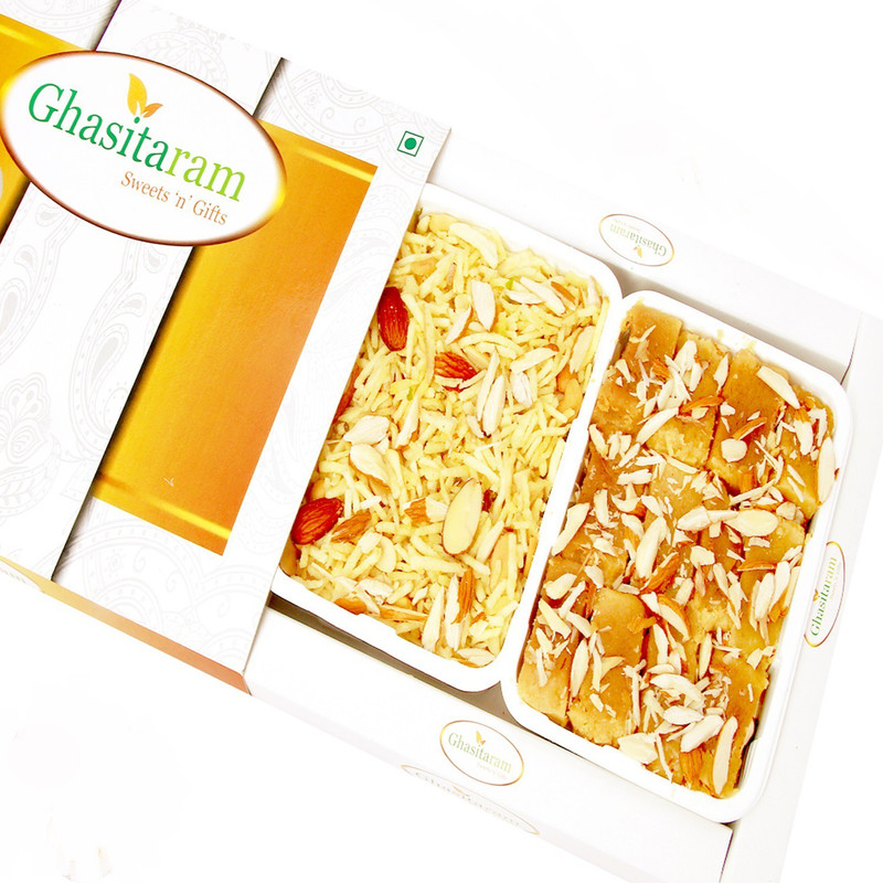 Ghasitaram Gifts Mithai Hampers - Mysore Pak and Namkeen Hamper Box(500 g)