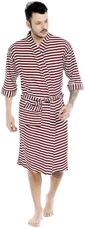 feelblu Maroon Free Size Bath Robe(1 Strip Bathrobe, For: Men & Women, Maroon)