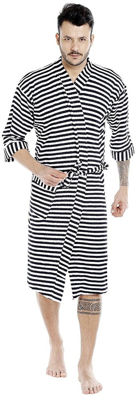 feelblu Black Free Size Bath Robe(1 Strip Bathrobe, For: Men & Women, Black)