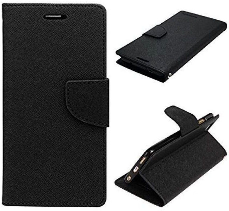 jarvis Flip Cover for Mi Redmi Note(Black, Cases with Holder)