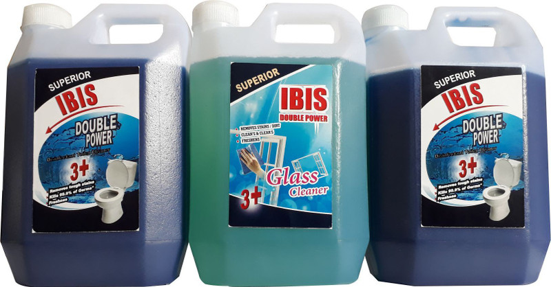 ibis CLEANING COMBO : 2 PACKS OF DISINFECTANT BOWL CLEANER & 1 PACK OF GLASS/GENERAL PURPOSE CLEANER (1 LTR EACH). TOTAL 3 LITRES(3000 ml)