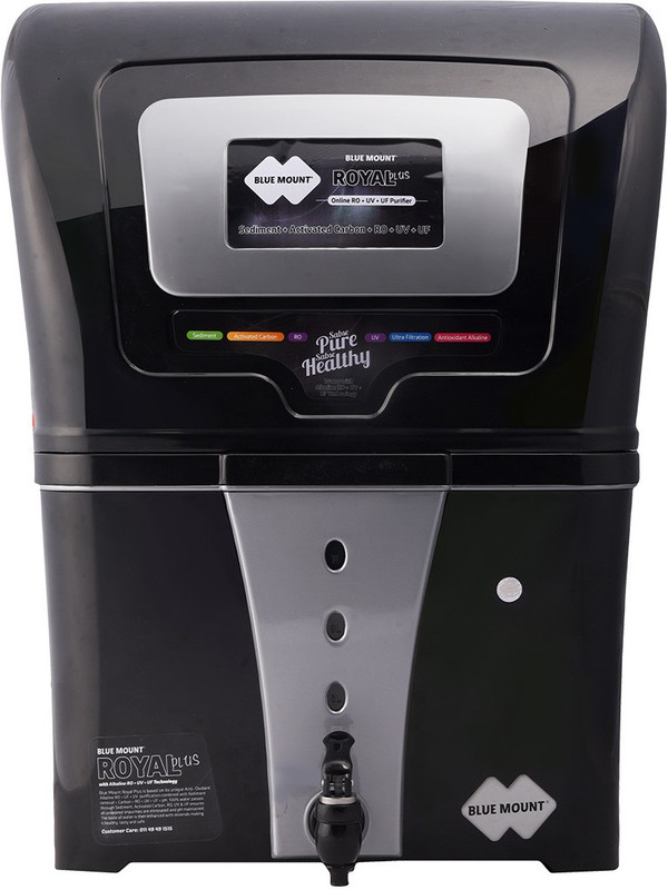Blue Mount Royal Plus BA58 12 L RO + UV + UF Water Purifier(Black)
